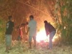 Lahan Perkebunan di Pineleng Kembali Terbakar, Kapolsek Shirley Ikut Padamkan Api