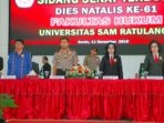 Gelar Dies Natalis, Kalalo: Fakultas Hukum Unsrat Bebas Korupsi dan Radikalisme