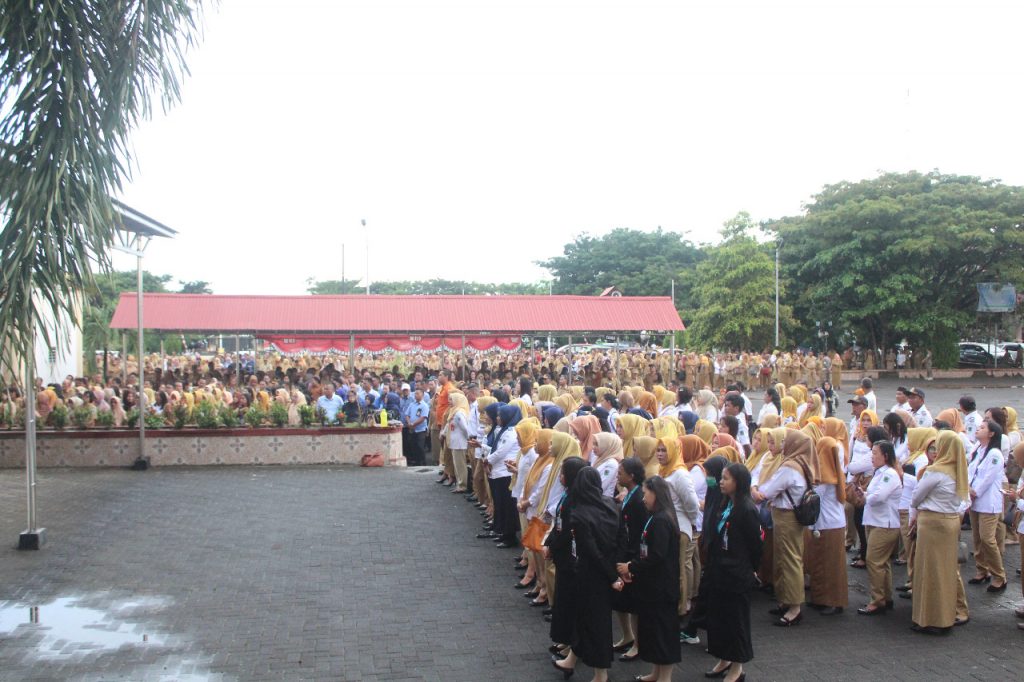 Apel Awal Tahun Pemkab Kotamobagu, Walikota Baca Sambutan Gubernur Sulut