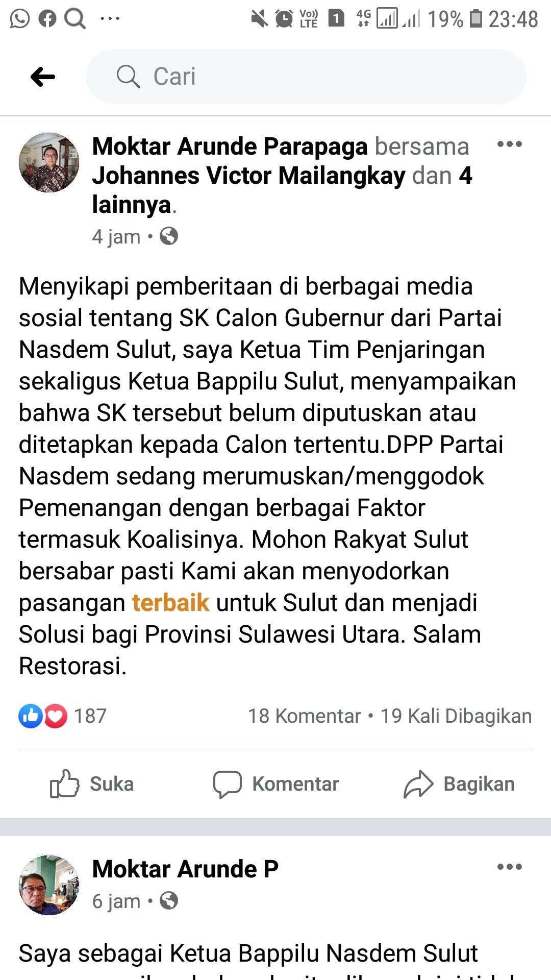 Nasdem Sulut “Panas”, Ketua Bappilu Bantah Pernyataan VAP Soal SK Cagub