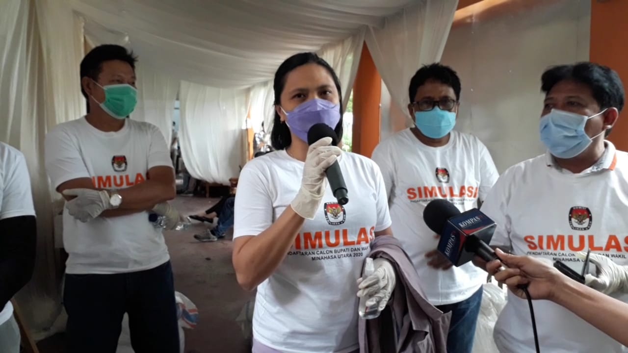 Simulasi Pendaftaran di KPU Minut: Bapaslon Wajib Lampirkan Hasil Tes Swab