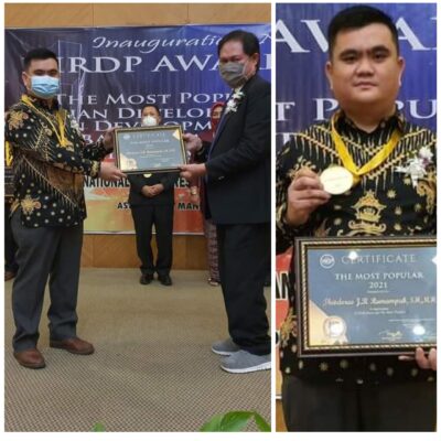 Theodorus Rumampuk Terima Penghargaan The Most Popular 2021