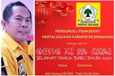 Ketua Golkar Minahasa Adrie Kamasi Ucapkan Selamat Hari Raya Imlek