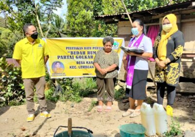Ada Pesan Toleransi di Aksi Kemanusiaan ‘Bedah Rumah’ Partai Golkar Minahasa