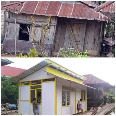 Bukan April Mop! Hari Ini Ketua Golkar Minahasa Tuntaskan Proyek Kemanusiaan ‘Bedah Rumah’ Tepat di HUT Opa Frits