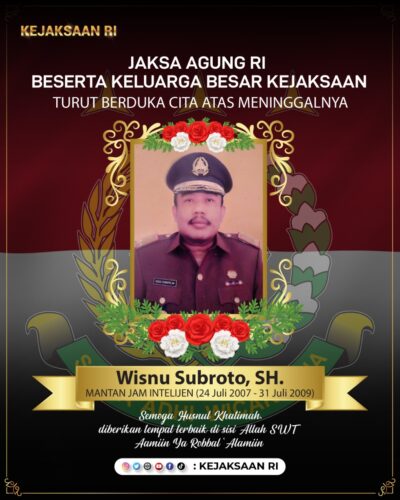 Mantan JAM Intel Kejagung Meninggal Dunia