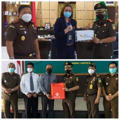 Kajari Buton Terima Bantuan Covid-19 dari Bank Mayapada dan BPR Modern Kendari, Disaksikan Kajati Sultra