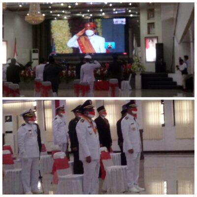 Walikota Bitung dan Forkopimda Ikuti Upacara di Istana Kemerdekaan Secara Virtual