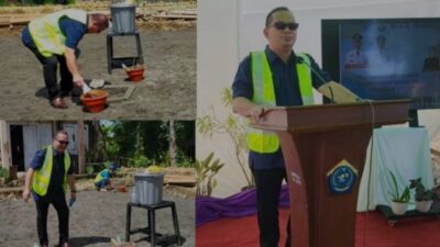 Bupati Talaud Letakkan Batu Dasar Pembangunan Delapan BTS