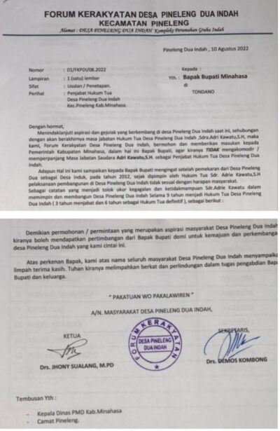 Jelang Penetapan Penjabat Kumtua, FKPDI Minta Bupati Minahasa Tak Perpanjang Jabatan Adrie Kawatu, Sejumlah Persoalan di Desa Jadi Alasan