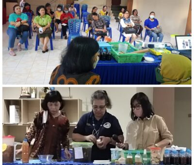 Beri Sokusi Terhadap Masalah Sampah, Tim PKM Unsrat Bekali WKRI Raja Damai Cara Mengolah Sampah Organik Jadi Cairan Serbaguna Ekoenzim