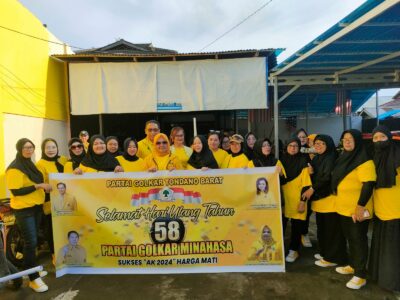 Norma Ani Boyong Puluhan Simpatisan Ikut Jalan Sehat Partai Golkar Minahasa, Usung Tagline “AK 2024”