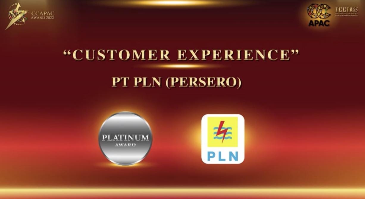 Layanan Pelanggan PLN Raih Penghargaan Platinum di Ajang Contact Center Asia Pacific Award 2022