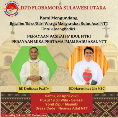 Flobamora Sulut Gelar Misa Pertama Imam Baru Asal NTT serta Perayaan Syukur Paskah dan Idul Fitri