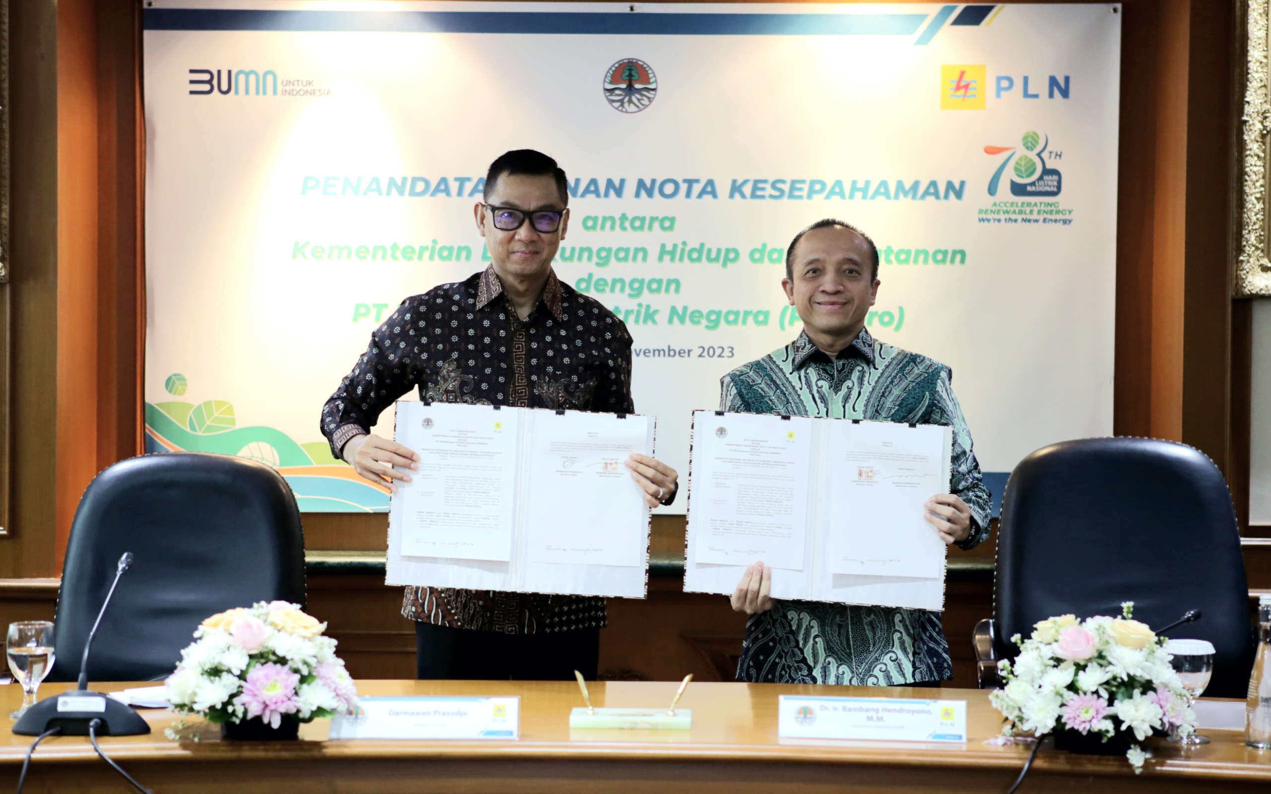 PLN – KLHK Teken MOU Kolaborasi Tingkatkan Penggunaan Energi Terbarukan