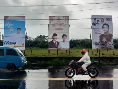 Heboh! 3 Baliho Berjejer di Jalan Boulevard Tondano Menarik Perhatian Warga, Desakan Agar Gerindra Usung Audy Karamoy – Perly Pandeiroot?