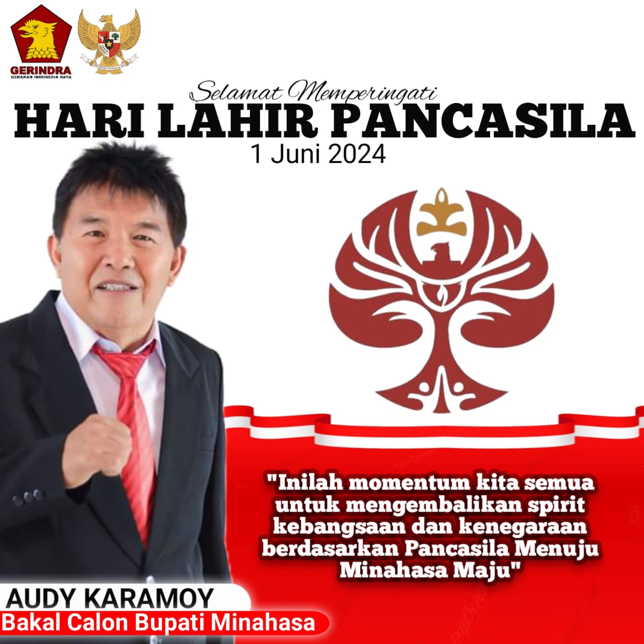 Beri Ucapan Selamat, Audy Karamoy Titip Pesan Penting di Hari Lahir Pancasila