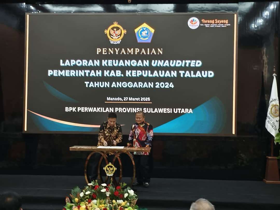 Penjabat Bupati Talaud Serahkan LKPD Unaudite 2024 ke BPK RI Perwakilan Sulut
