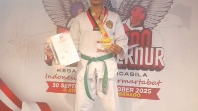 Hobi Sepak Bola dan Pernah Jadi Pemain Terbaik, Siswa Minut Kelahiran Flores NTT Ini Malah Raih Juara 1 Kejuaraan Taekwondo Piala Gubernur